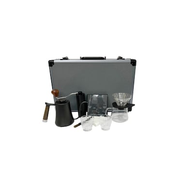 All In One V60 Coffee Maker Set with Travel Case - Seven-Piece Hand Brewed V60 Outdoor Coffee Pot