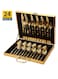 24-Piece Stainless Steel Cutlery Set With No Texture On The Surface Kitchen Utensil Set Western Tableware Suitable For Home Kitchen Restaurant Hotel Party Dining Picnic Dining Exquisite Packaging For Gifts Gold