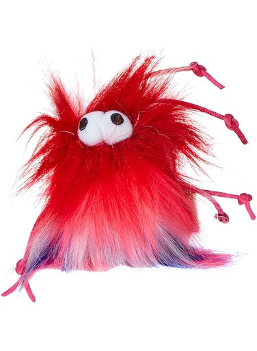 All For Paws Furry Ball Fluffer Red 15Cm Cat Toy With Catnip