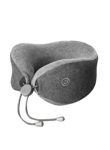 U-Shape Neck Massage Pillow Polyester Grey