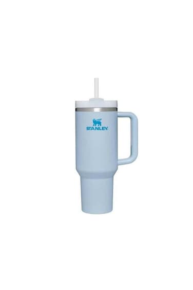 Vacuum Insulated Coffee Mug, Insulated Mug with Handle and Straw Lid, In-car Mug, Blue 40 Oz