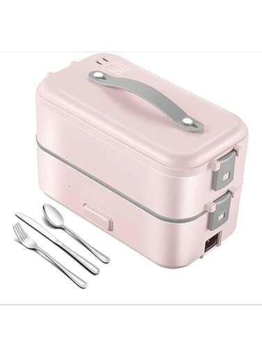 Lunch Box 2pcs Set, MC-Steel&trade; 18/8 Meal Prep Food Storage Container Dishwasher Pink Stainless Steel Lunch Boxes for Kids Steel Kitchen Box 800/1250ml(Blush Pink)