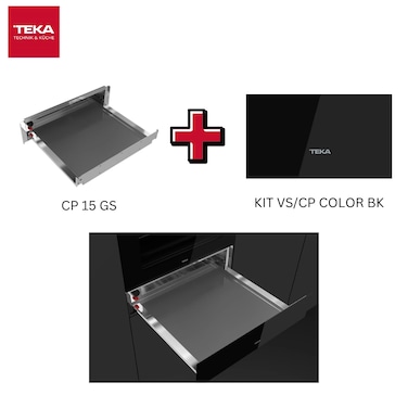 Teka CP 150 GS Plate Warmer with Adjustable Thermostat &amp; Push-Pull System in Black Frontal Glass
