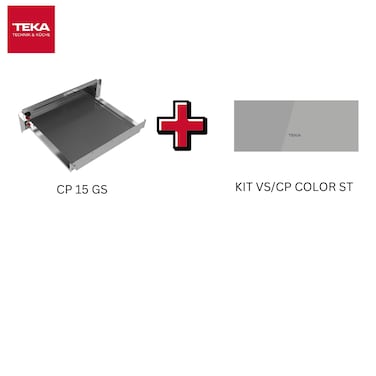 Teka CP 150 GS Plate Warmer with Adjustable Thermostat &amp; Push-Pull System in Grey Frontal Glass