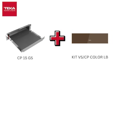 Teka CP 150 GS Plate Warmer with Adjustable Thermostat &amp; Push-Pull System in Brown Frontal Glass