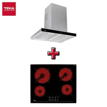Teka Combo Built-in 60 cm 4 Zones Vitroceramic Hob with Built-in Decorative Hood