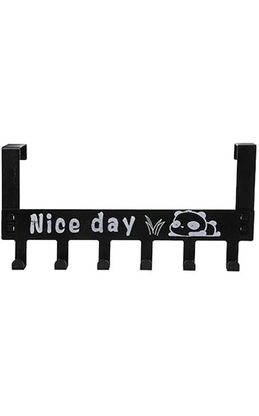 Sulfar Over The Door 6 hook Rack - Decorative Organizer hooks for Clothes, Coat, Hat, belt, Towels - Stylish Over Door hanger for Home or Office Use