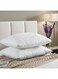 Linen Set of 2 Striped White Hotel-Quality Pillows   46 &Atilde;&mdash; 70 cm, 700 g each   75 GSM Micro-Filled   Back, Neck and Shoulder Support Pillows   Soft and Fluffy Microfiber