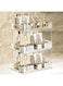 U-HOOME Bathroom Organizer Countertop, Clear Makeup Desk Organzier for Dressing Table, Bathroom Vanity Countertop, 2-Tier Vanity Tray Shelf for Cosmetic, Lotions, Perfume and Toiletries (Clear-3Tier)