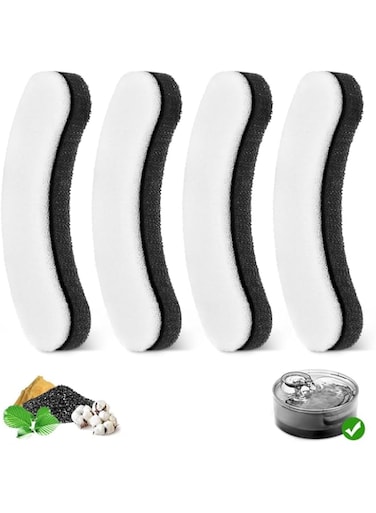 YARDHOBI Cat Water Fountain Filters, 4 Pack Pet Replacement Foam Sponge Pre-Filters, Arc-Shaped Sponge Activated Carbon Cat Fountain Filter, Replacement Filter Compatible WF050 and WF100