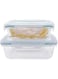 2-Piece Borosilicate Glass Food Storage Containers with Lids - Airtight, Leakproof, Stackable - Ideal for Food Prep, Meal Planning, Leftovers, Kitchen Organization &ndash; and lunch box 400ml &amp; 650ml