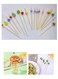 100PS 12Cm Plum Blossom Bamboo Picks Fruit Food Sticks Disposable Toothpicks