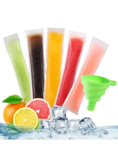 200 Pcs Popsicle Molds Bags DIY Disposable Ice Pop Bags Mold Bags Homemade ice lolly Bags with Silico
