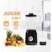 2-in-1 Electric Juicer Blender 1500W, 1.5L Large Capacity Smoothie Mixer with Grinding Cup, Black