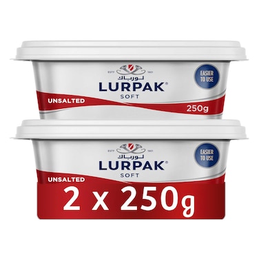 Lurpak Spreadable Unsalted Butter, 250g Pack of 2