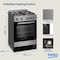 Beko 60x60cm Free standing Gas Cooker,full safety with 4 High Efficiency Gas Burner(1 Wok),Cast iron pan support,FSGT61121DXL(Stainless Steel)