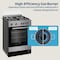Beko 60x60cm Free standing Gas Cooker,full safety with 4 High Efficiency Gas Burner(1 Wok),Cast iron pan support,FSGT61121DXL(Stainless Steel)