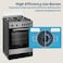 Beko 60x60cm Free Standing Gas Cooker, Full Safety,4 High Efficiency Gas Burner(1 Wok),Cast Iron Pan Support,64 litres Oven Capacity FSGT61121DXL(Inox)