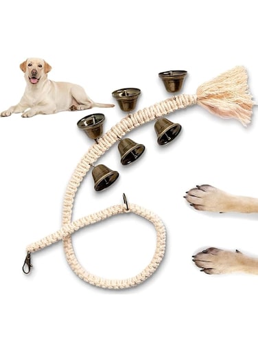 SYOSI Puppy Hanging Doorbell, Puppy Toilet Training Doorbell, Adjustable Hanging Dog Doorbell, Dog Resistant Dog Bell for Toilet Training, Pet Supplies, Bells for Dogs to Outdoor (1 Pack)