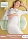 Maternity Pregnancy Pillow, Soft Pregnancy Body Pillow, Back, Hip, Leg Support, Maternity Pillow with Removable and Adjustable Cover