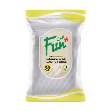 Fun Everyday Plastic Forks White 6.5inch 50 PCS