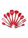 Silicone Kitchen Utensils Set Red 31.5x11.2cm