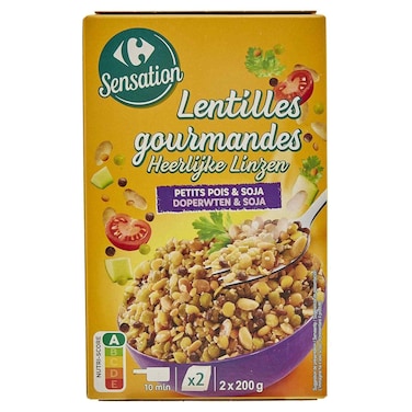 Carrefour Sensation 7-Minute Grains, Lentils, Peas and Soy Mix, 200g, Pack of 2