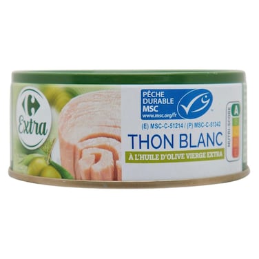 Carrefour Extra MSC White Tuna in Extra Virgin Olive Oil, 160g