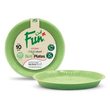Fun 3-Compartment Plastic Plates White 26cm 25
