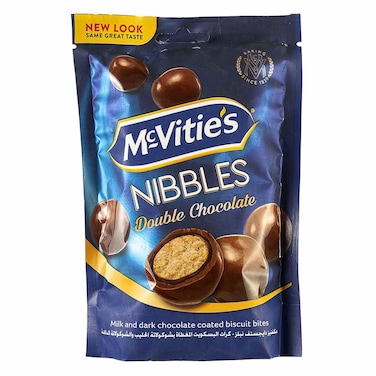 McVitie&#39;s Nibbles Double Chocolate Biscuit Bites, 120g