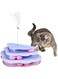 Hkkpet 4-Level Interactive Cat Turntable Toy - Colorful Balls &amp; Feather Wand,Cat Track Ball Toy with Bell,Puzzle Kitten Toys for Kitten Mental Physical Exercise