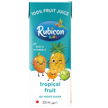 Rubicon Kids Tropical Fruit Juice, No Added Sugar, 200ml