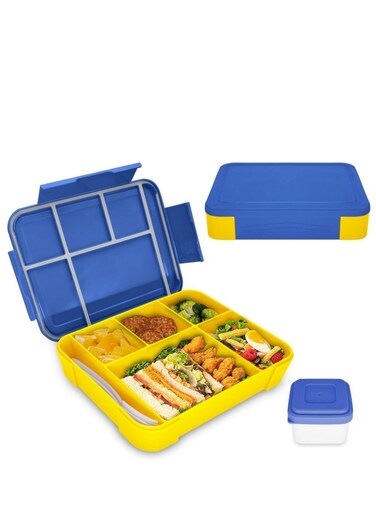 Lunch Box Containers for Toddler Kids, 1330ml Bento Box with Removable Divider Fork &amp; Spone Microwave Dishwasher Freezer Safe