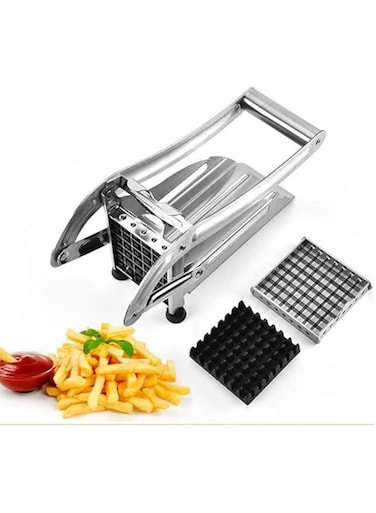 Dubai Gallery Stainless Steel French Fries Cutter Potato Vegetable Cutter With 2 Blade Sizes Cutter Option For Air Fryer Food Kitchen Tools AMZ-Z128C0613A57BF33025D3Z