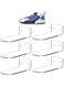 HIIMIEI Shoe Display Shelf for Wall Floating Shoe Shelves Wall Mounted Clear Acrylic Sneaker Shelves to Show Top Shoes and Sneaker Collection or Shoes Box- Standard Size Set of 6