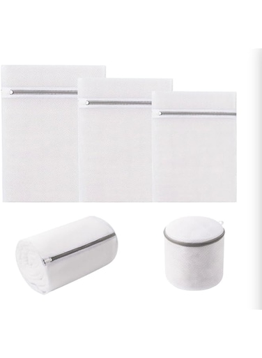 5pcs Laundry Bag Set, Toughened Mesh Cloth, Sizes: Large, Medium, Small, Cylinder, Bra Bag