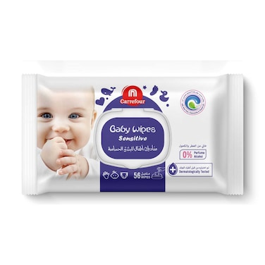 Carrefour Baby Sensitive 56 Wipes 56