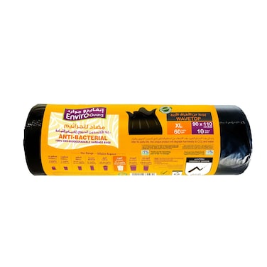 Enviro Care 60 Gallon Wave Top Garbage Bags Black 90x110cm 10 Garbage Bags