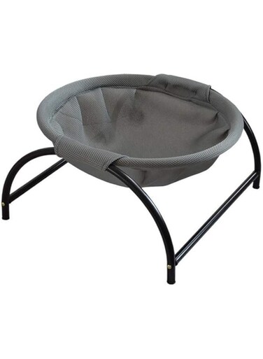 N/V Cat Hammock Bed, Elevated Pet Bed Breathable Hanging Nest with Detachable Cover and Heavy Duty Iron Frames Cat Cooling Cot for Kitty &amp; Puppy (gray)
