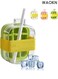 Ice Bottle Cup 500ml Cool Summer Zero Touch Press Ice Cube Mold With Straw,2 In 1 Touch-Free Ice Cube Tray Water Bottle With Lid And Bin,Easy Release Ice Mold For Freezer (500-GREEN&iuml;&frac14;&OElig;12 grids)