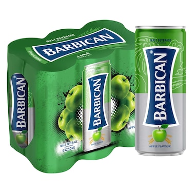 Barbican Apple Flavour Non-Alcoholic Malt Beverage Can, 250ml Pack of 6