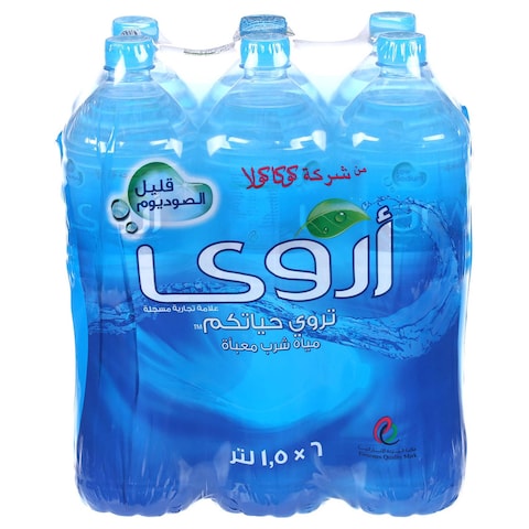 أروى مياه شرب قليلة الصوديوم  معبأة   1.5 لتر حزمة من 6