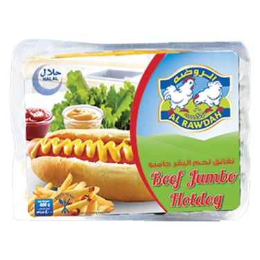 الروضة هوت دوغ لحم بقر جامبو، 400غ
