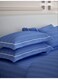LIVING 100% Cotton Set of 2 Pillow Covers - 300TC Elysian Stripes - Mediterranean Blue