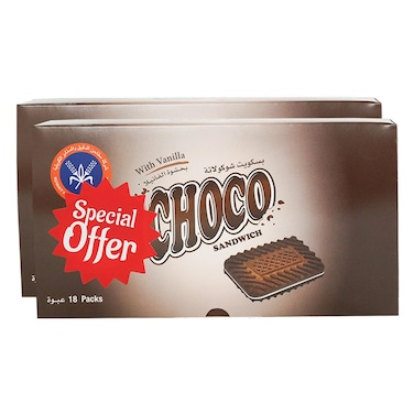 شركة مطاحن الدقيق والمخابز الكويتية بسكويت شوكولاته 15 غرام حزمة من 18