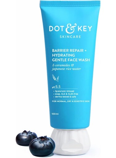 Dot &amp; Key Barrier Repair Hydrating Gentle Face Wash With Probiotic, Hyaluronic, pH 5.5,Sulphate Free, 100ml