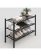 Z&amp;L HOUSE 3-Tier Shoe Rack for Closet, Stackable Bamboo Shoe Rack for entryway, Hallway, Bathroom, Multifunctional Utility Free Standing Shoe Shelf Black