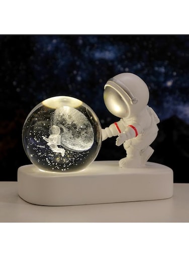 Astronaut 3D Crystal Night Light Crystal Glass Ball Universe Gifts with Laser Engraved Model Space Astronomy Planets Kids Night Light Sphere Home Decor Best Gifts for Children &amp; Adults (3D-Planet)