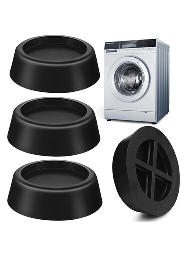 NALACAL Washing Machine Vibration Pads, Anti Vibration Pads for Washing Machine, Washing Machine Feet, Universal Rubber Shock Absorber Mat for Dryer, Prevent Noise and Slips, 4PCS