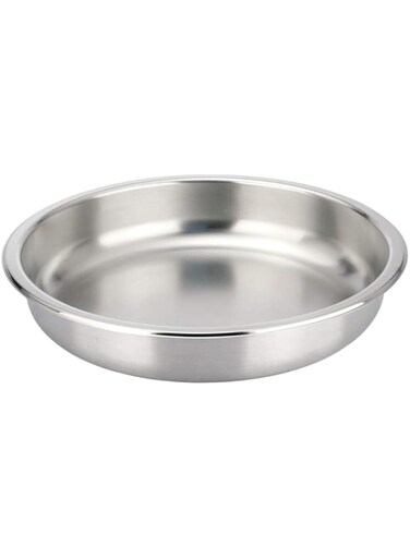 AS ONE Sunnex Stainless Steel Round Food Pan, Silver, 6.8 Litre, 36 cm, 21681